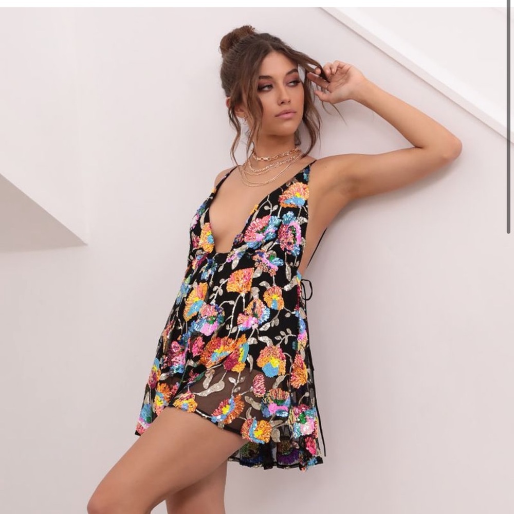 Black Dress, sequin colorful dress, mini dress